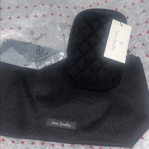 Vera Bradley Black Quilted Cosmetic Pouch Set with Card Case